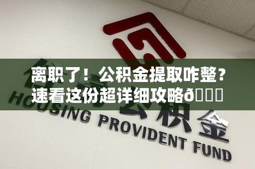 荔城离职了！公积金提取咋整？速看这份超详细攻略😎